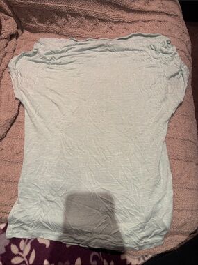 Light Aqua Boat Neck Top